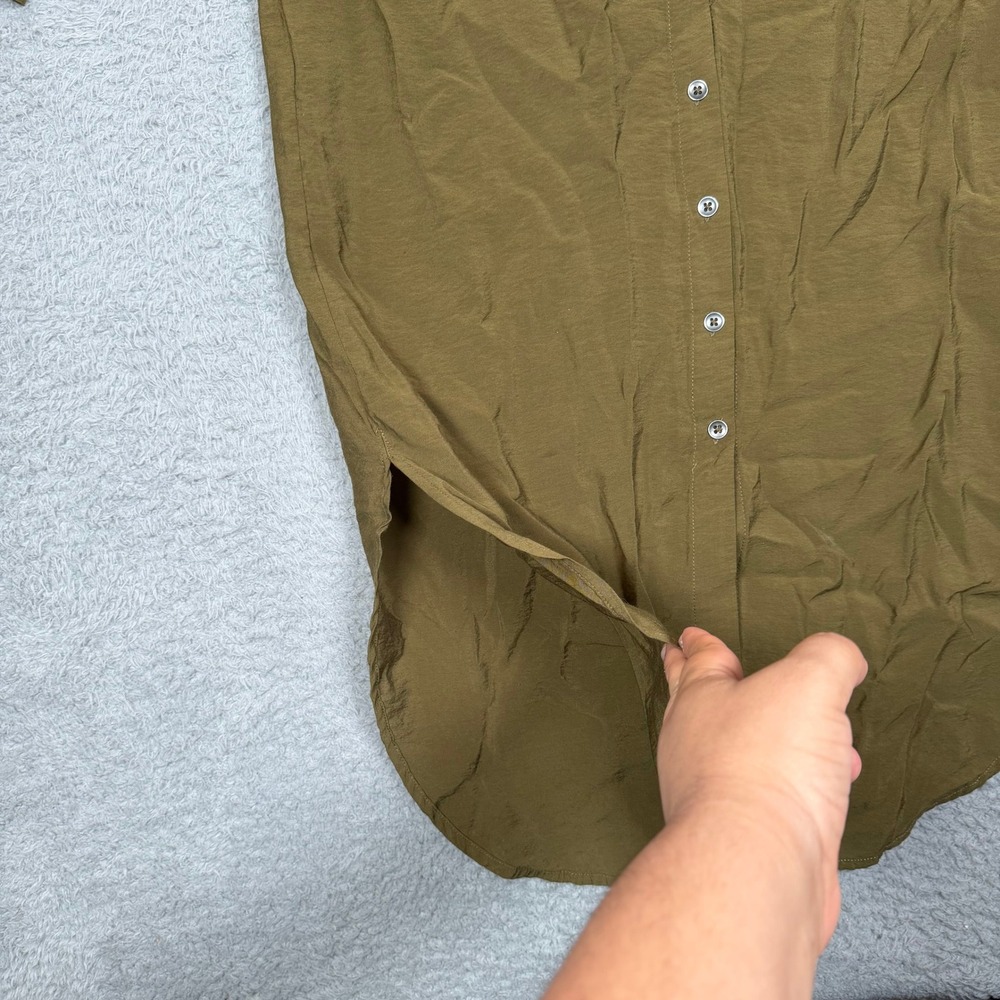 Maeve Anthropologie Olive Green Utility Button Down Shirt Dress Womens Size 2 - Picture 6 of 12